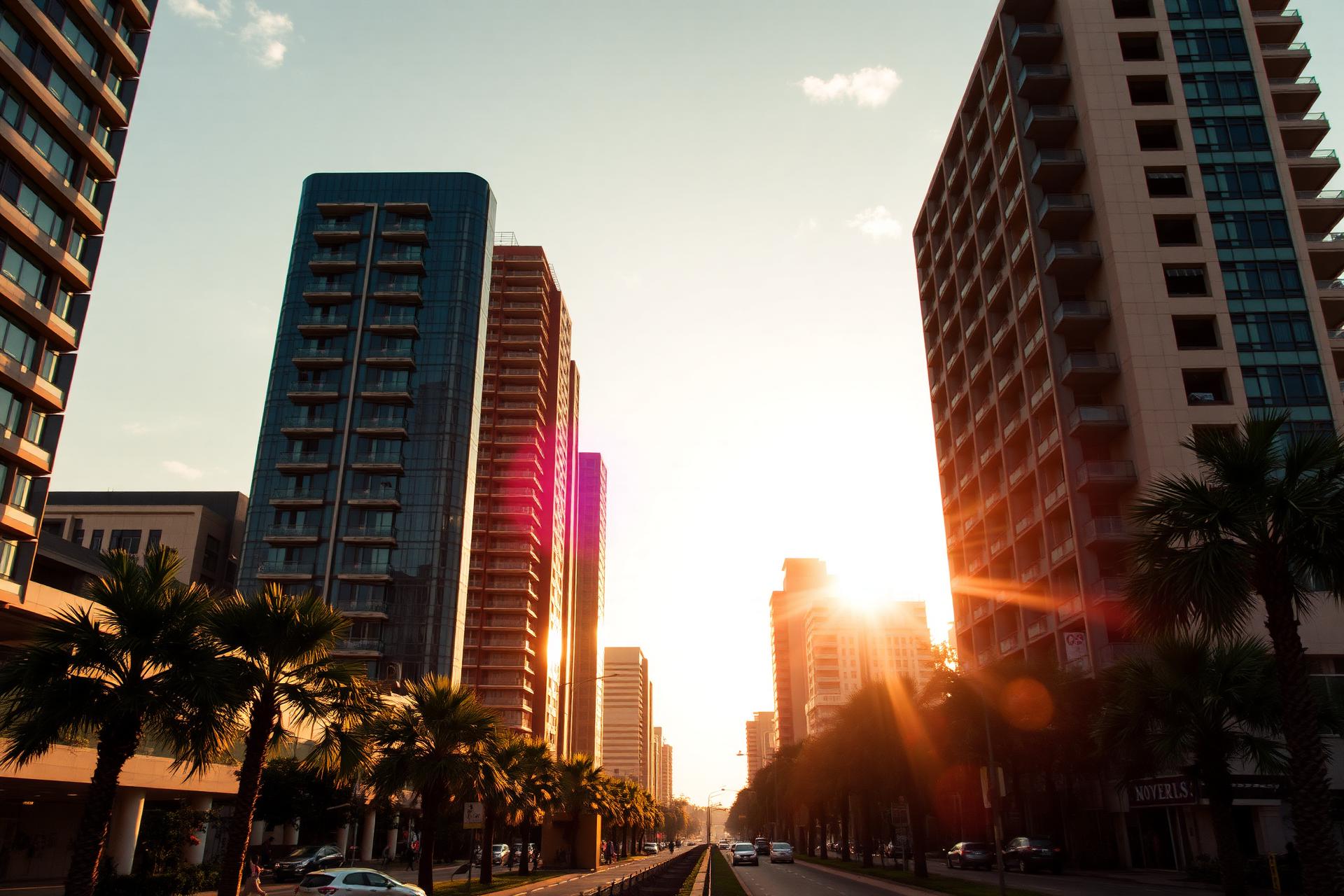 Contemporary Nairobi cityscape at golden hour